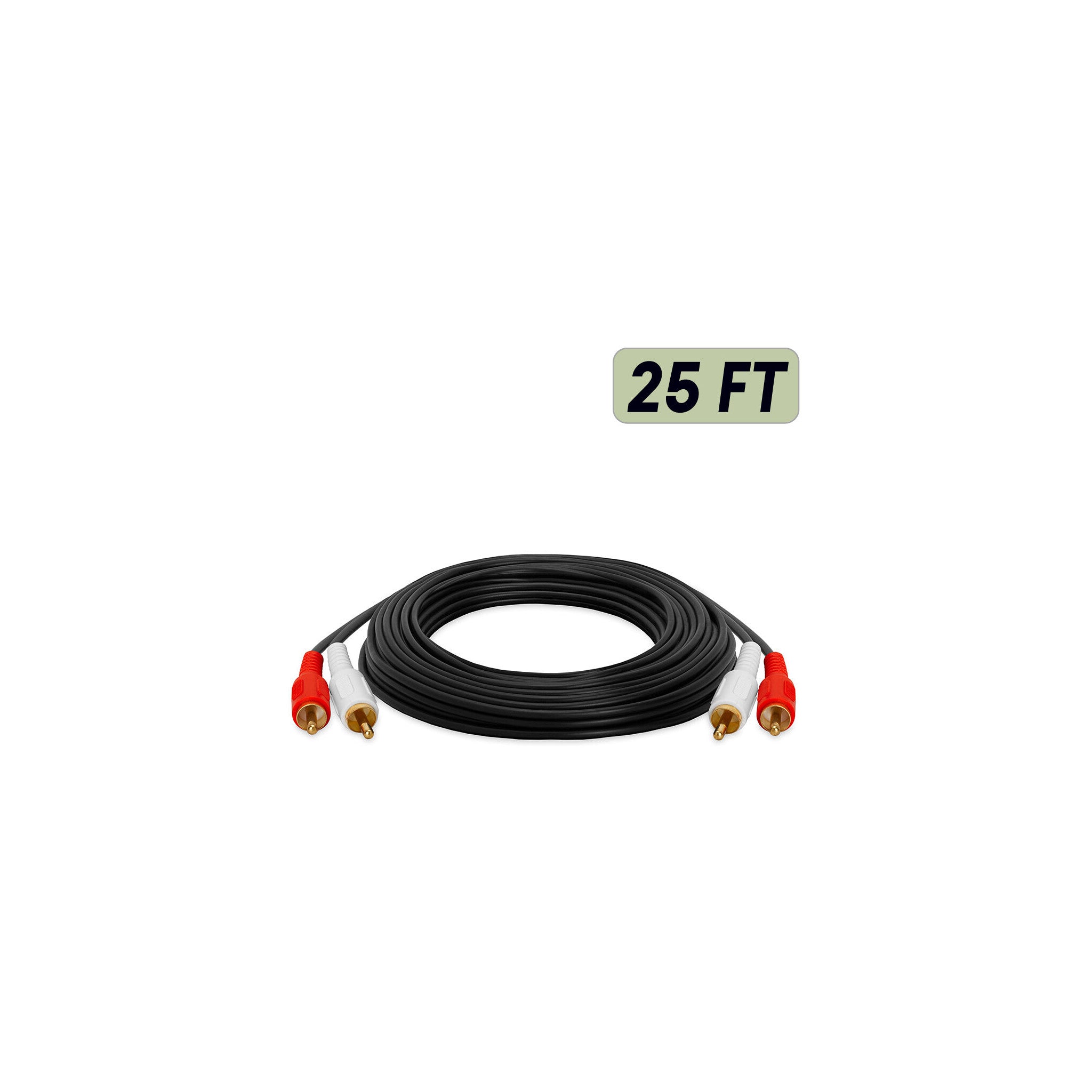 Stereo RCA audio cable, dual RCA male to dual RCA male, red and white - image 3