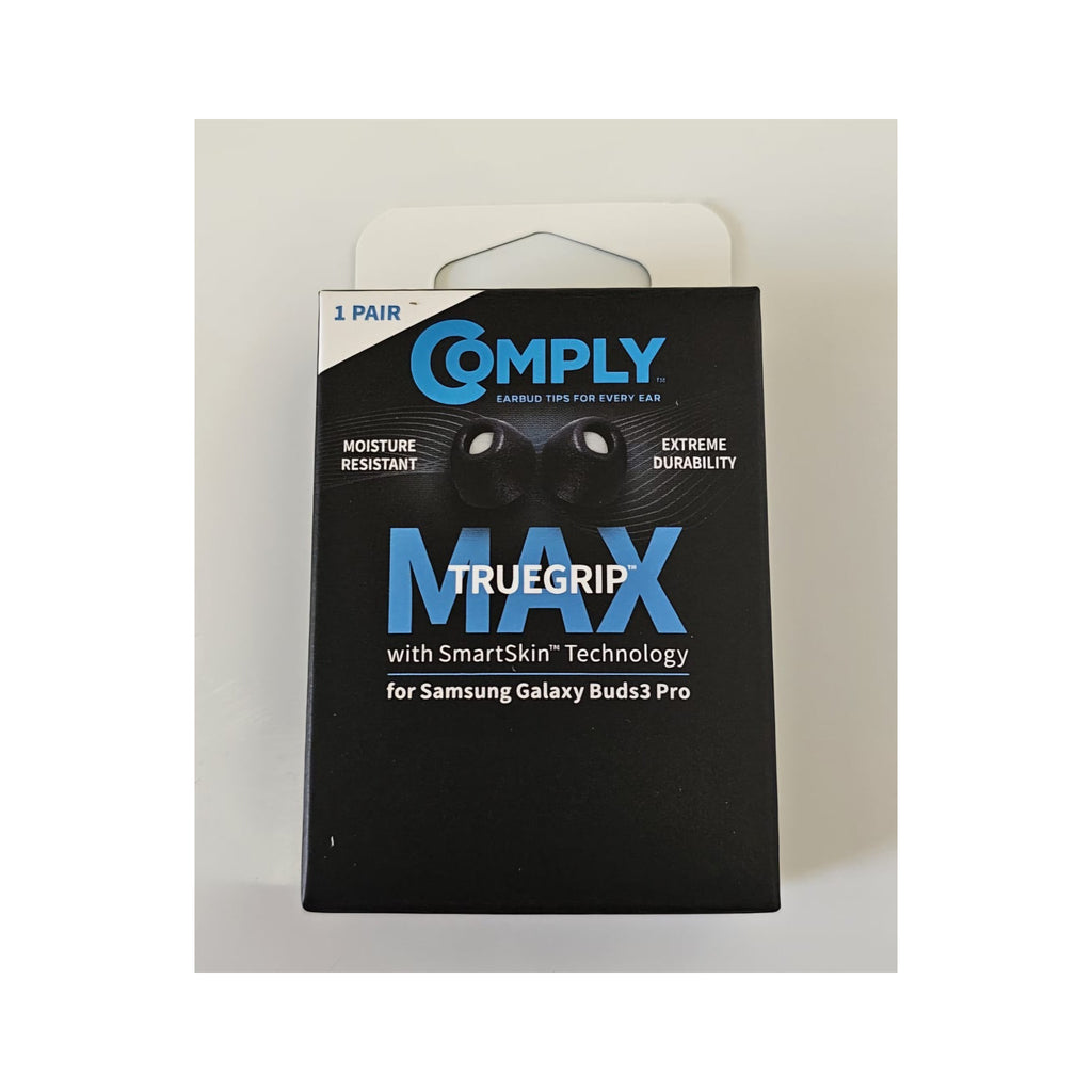 TrueGrip Pro Premium Ear Tips (Back)Rear view of COMPLY premium memory foam ear tips package showing included 3 pairs and product information. - image 2