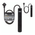 Six-outlet surge protector/power strip with reset switch, black - image 1