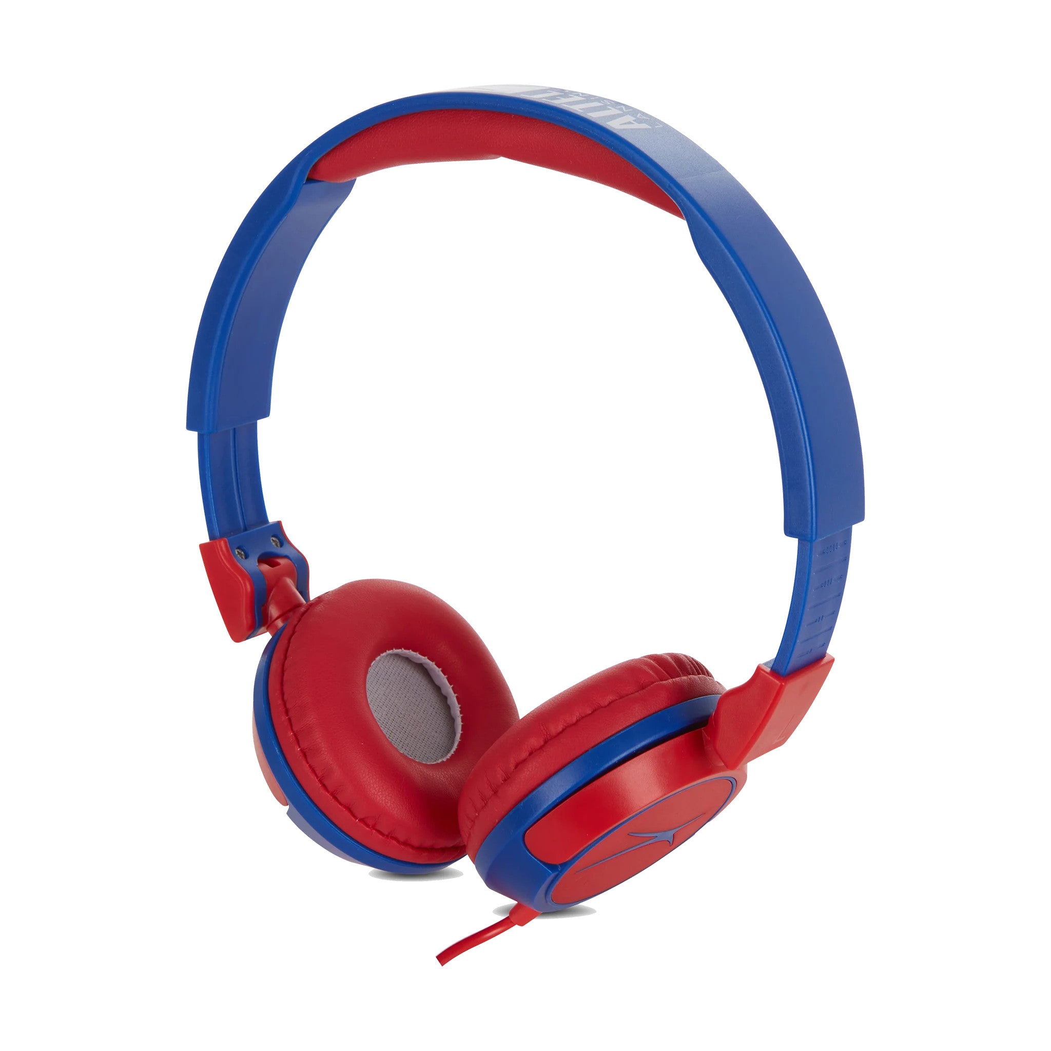 Wired Stereo HeadphonesBlue and red over-ear wired stereo headphones with padded ear cushions, adjustable headband, and 3.5 mm audio connector. - image 2