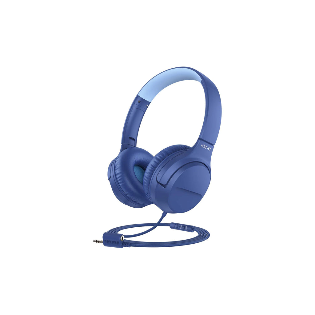 Wired Stereo HeadphonesBlue and red over-ear wired stereo headphones with padded ear cushions, adjustable headband, and 3.5 mm audio connector. - image 3