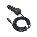 Vehicle Charger with Lightning CableBlack charger that plugs into a vehicle’s accessory/cigarette-lighter outlet, with an attached Lightning cable for compatible Apple devices. - image 1