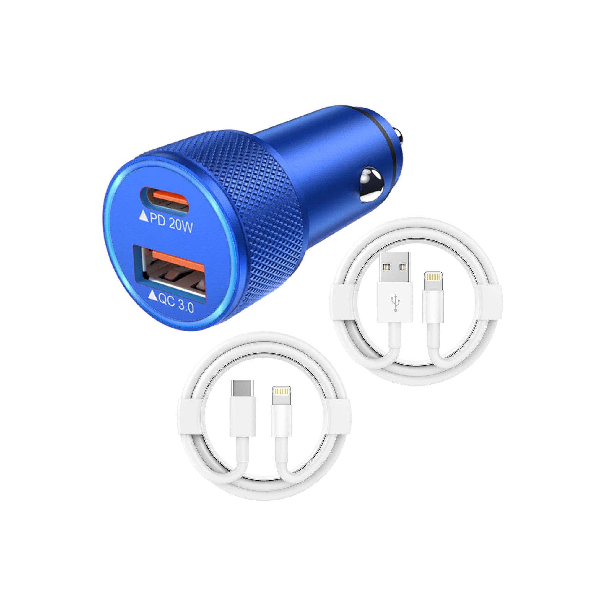 Vehicle Charger with Lightning CableBlack charger that plugs into a vehicle’s accessory/cigarette-lighter outlet, with an attached Lightning cable for compatible Apple devices. - image 2