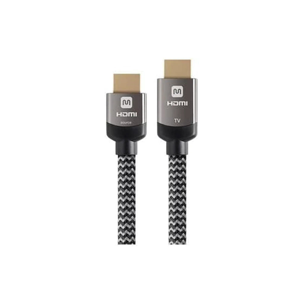 Braided HDMI male-to-male cable, black and white - image 1