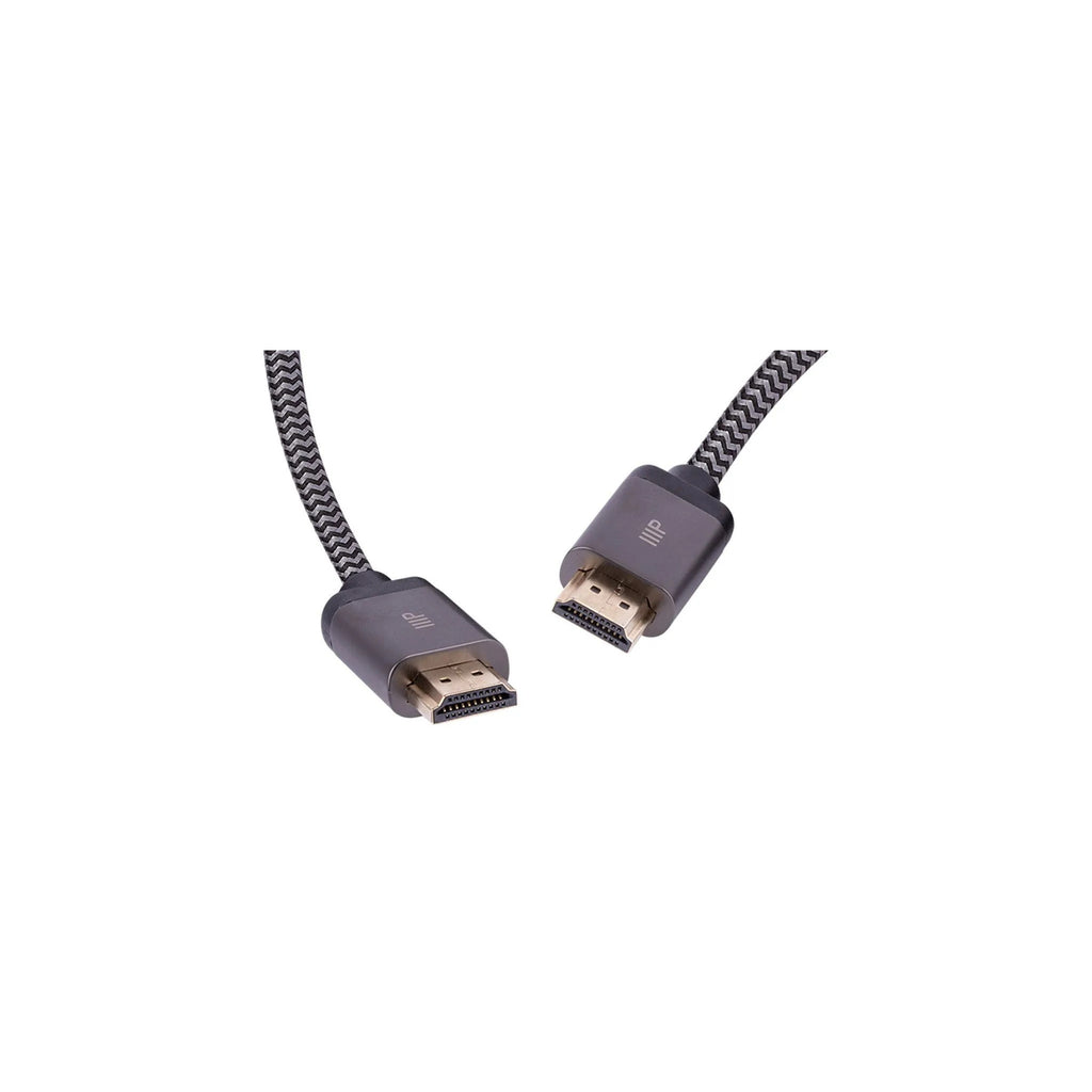 Braided HDMI male-to-male cable, black and white - image 2