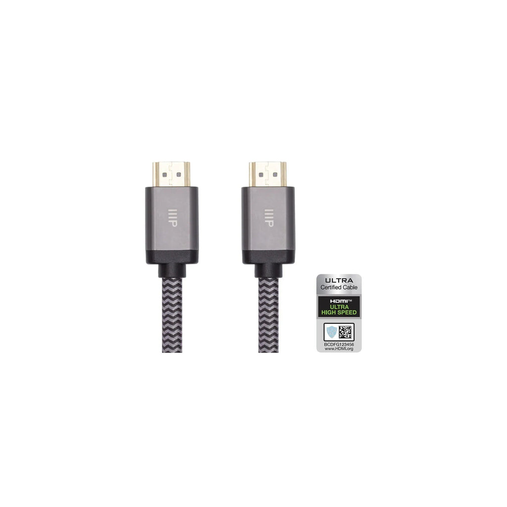 Braided HDMI male-to-male cable, black and white - image 3