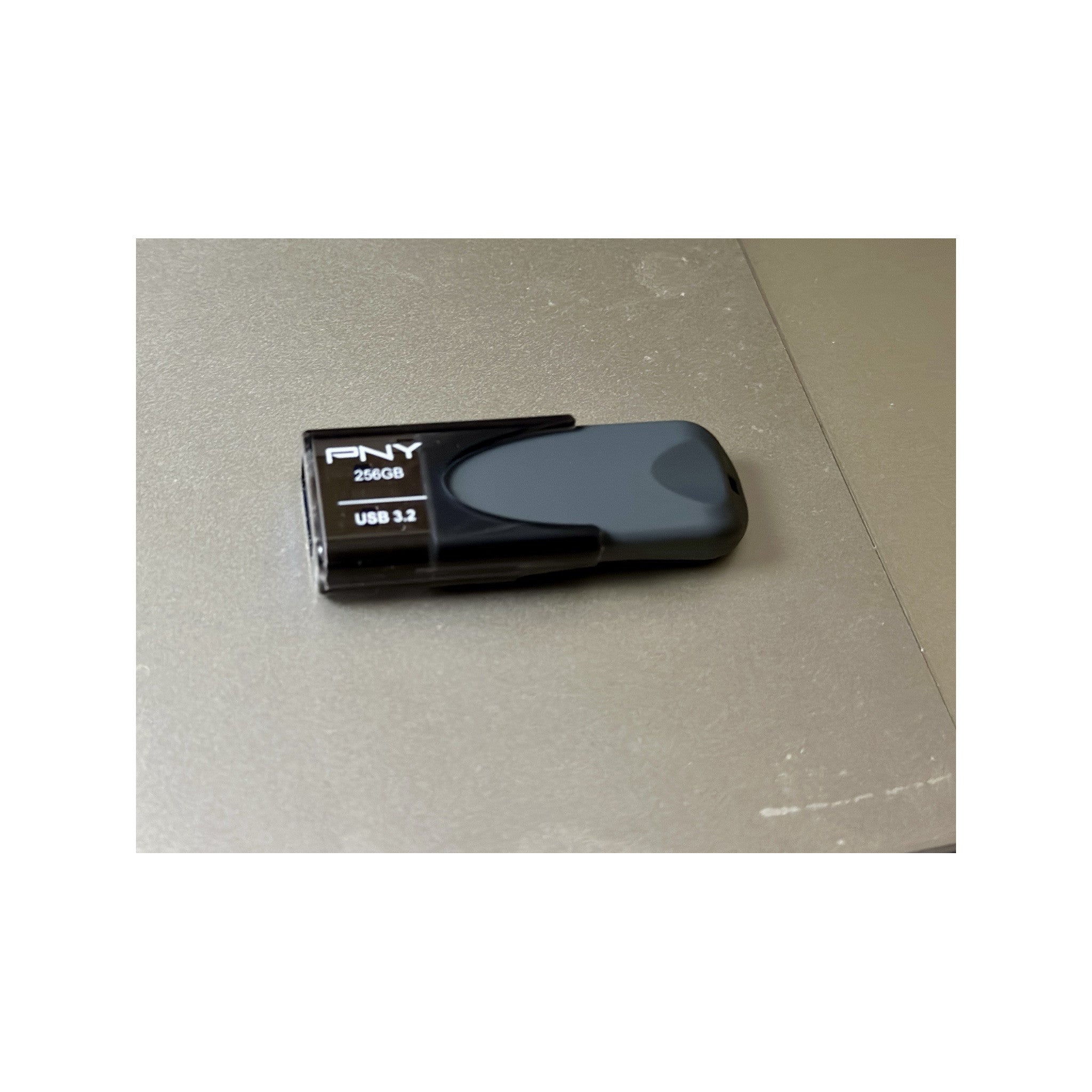 PNY 256GB USB 3.0 Flash Drive, black/gray slide design - image 2