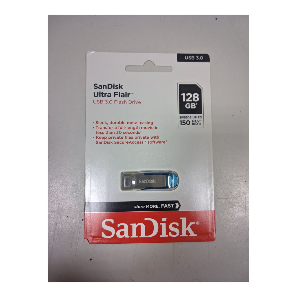 SanDisk Ultra Flair USB 3.0 Flash Drive 128gb 150 mb/s, Sleek durable and Metal Casing - image 1