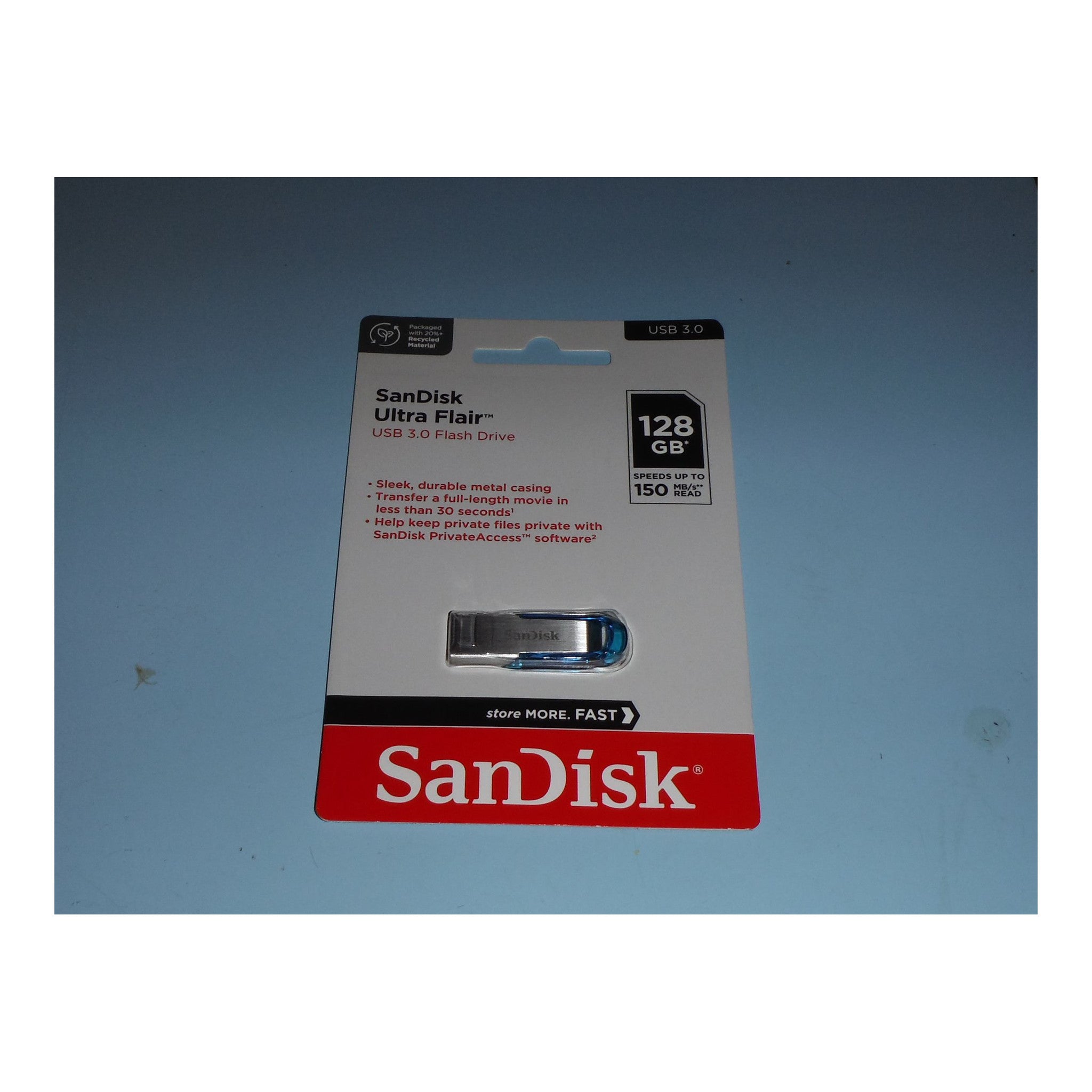 SanDisk Ultra Flair USB 3.0 Flash Drive 128gb 150 mb/s, Sleek durable and Metal Casing - image 3