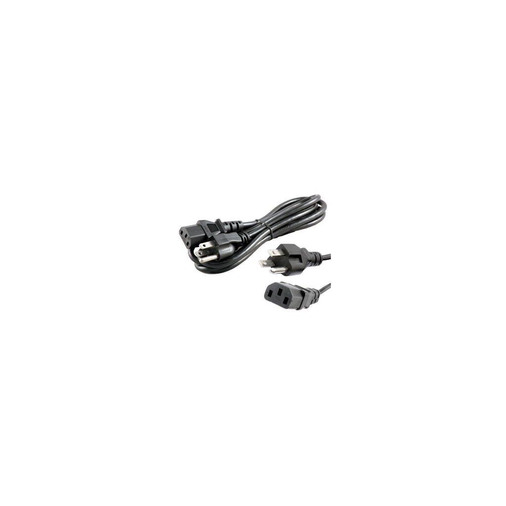 AC Power CordStandard 3-prong (NEMA 5-15P) to IEC C13 power cable compatible with desktop computers, monitors, printers, TVs, and other electronics. - image 1