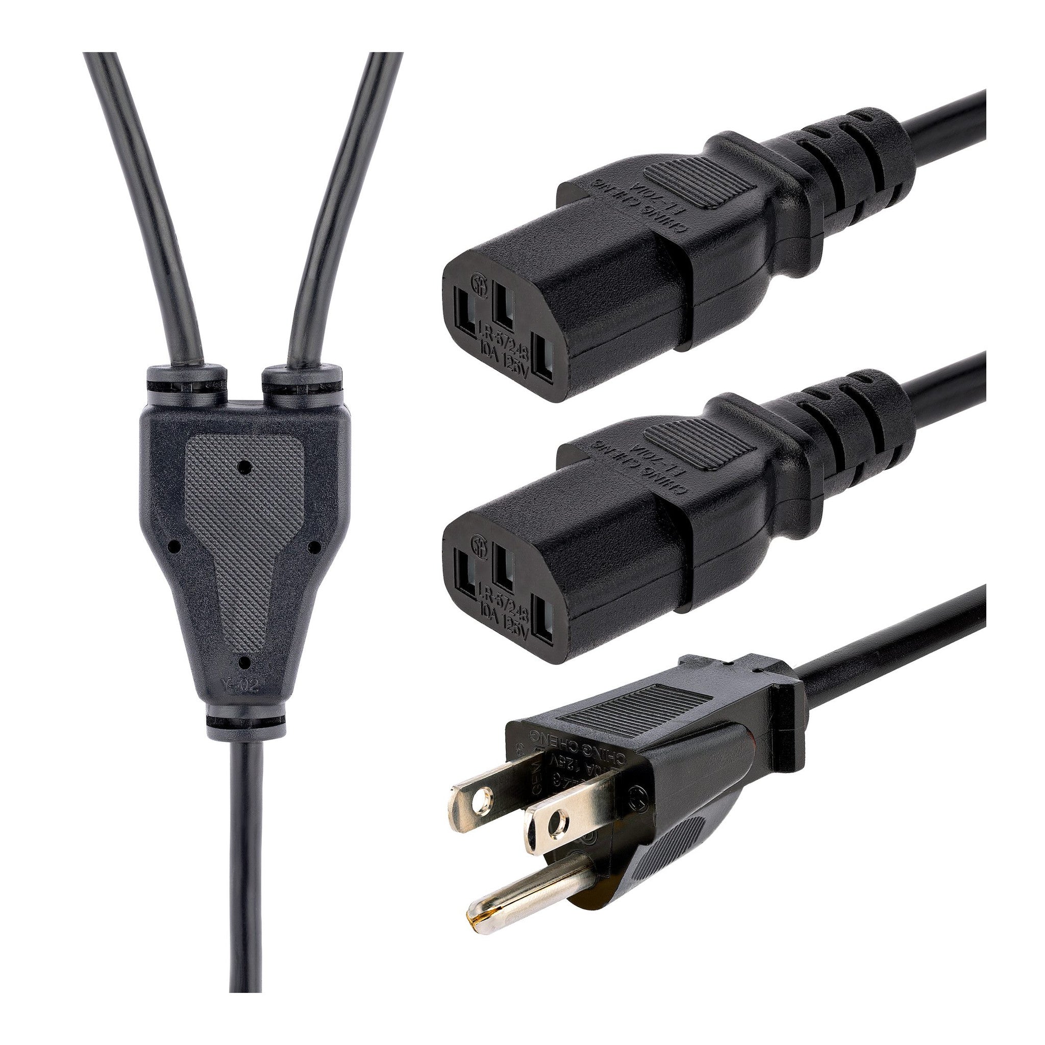 AC Power CordStandard 3-prong (NEMA 5-15P) to IEC C13 power cable compatible with desktop computers, monitors, printers, TVs, and other electronics. - image 3