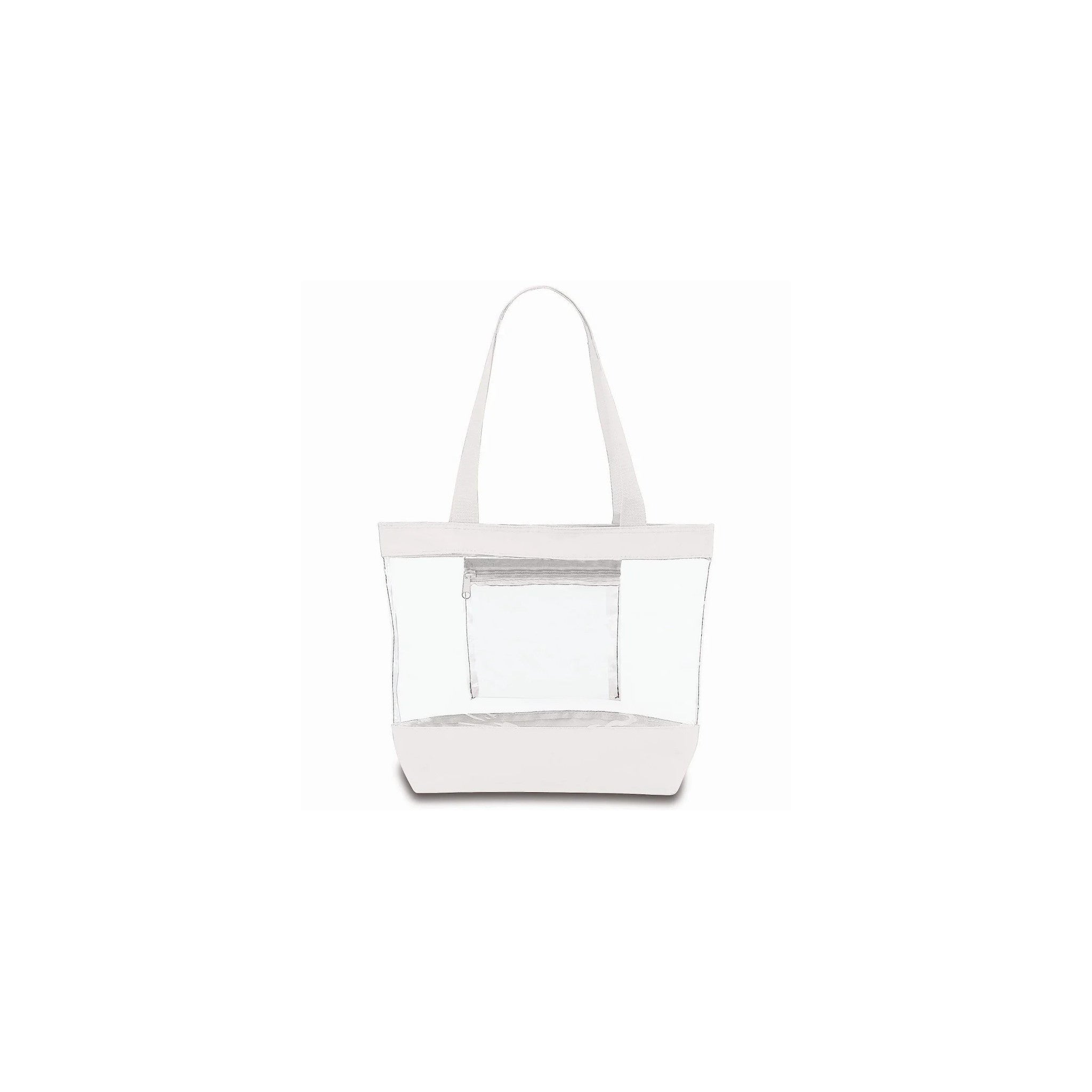 Clear "POOL" Tote BagTransparent reusable tote bag with white trim and decorative teal-and-gold "POOL" lettering. Suitable for beach, pool, travel, or stadium use. - image 2