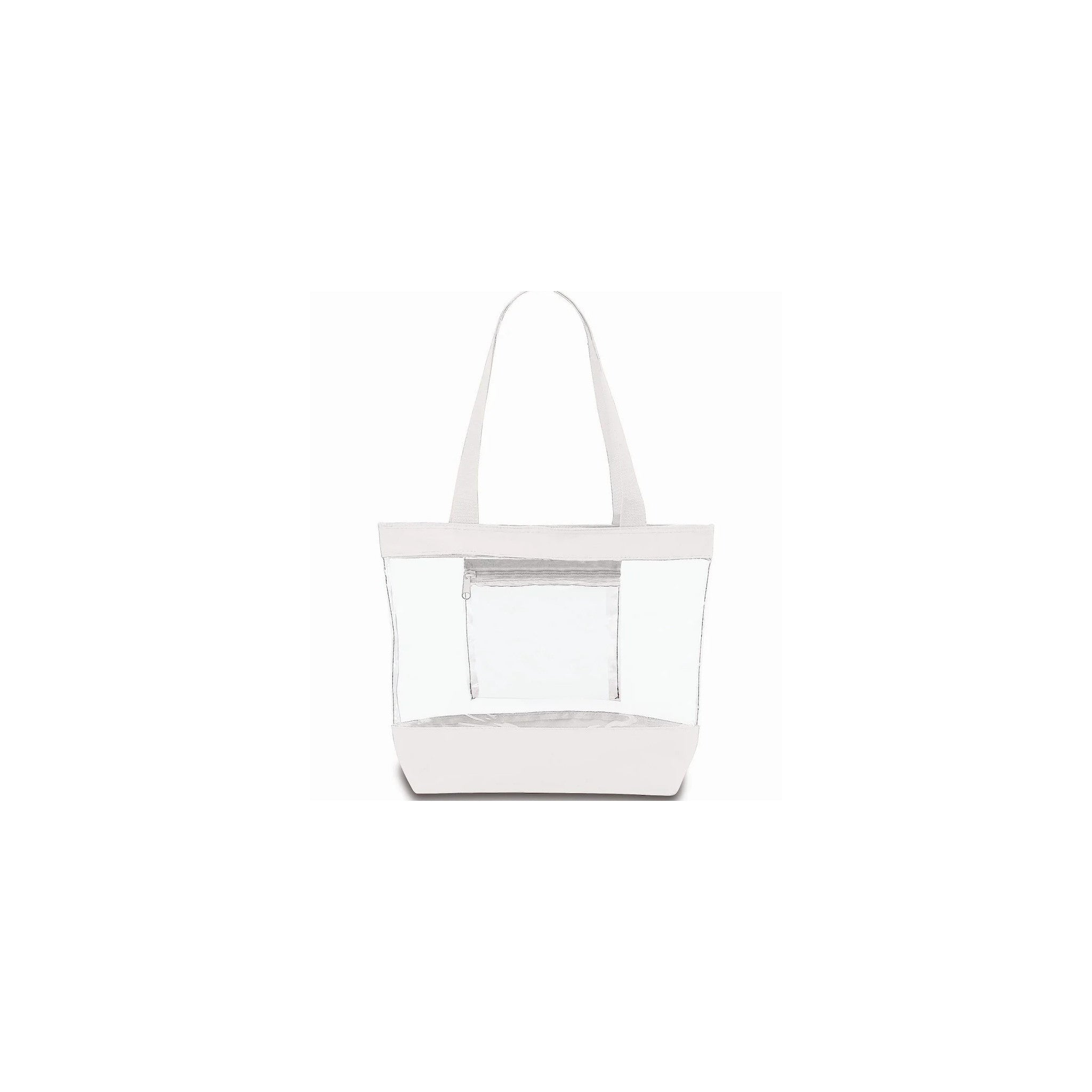 Clear "POOL" Tote BagTransparent reusable tote bag with white trim and decorative teal-and-gold "POOL" lettering. Suitable for beach, pool, travel, or stadium use. - image 3