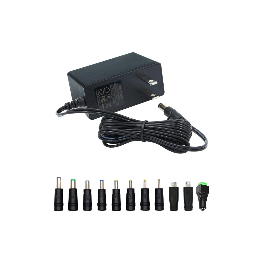12V AC/DC Power AdapterUniversal 12V DC 2A (24W) wall power adapter with barrel connector for routers, LED lights, security cameras, networking equipment, and other compatible electronics. - image 1
