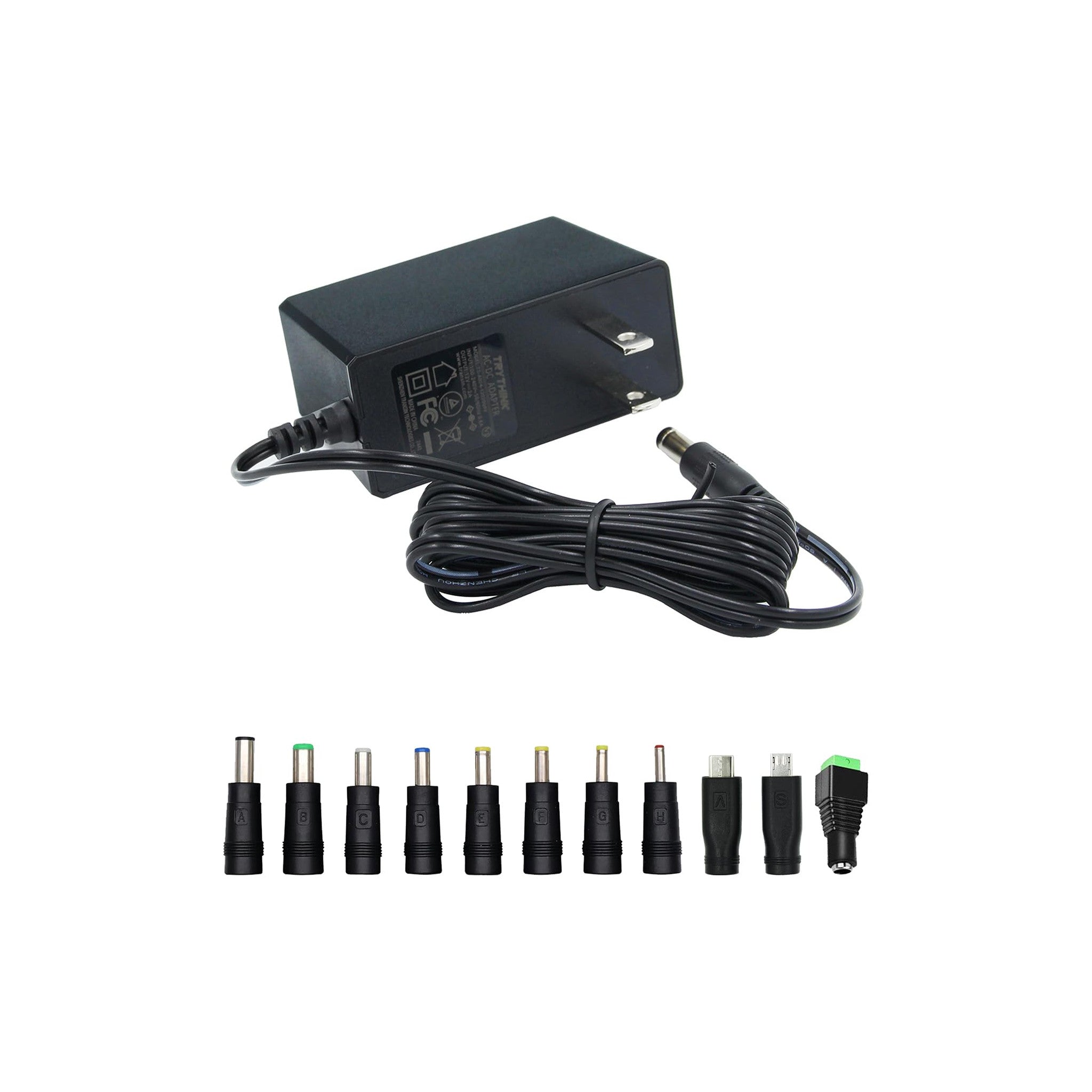 12V AC/DC Power AdapterUniversal 12V DC 2A (24W) wall power adapter with barrel connector for routers, LED lights, security cameras, networking equipment, and other compatible electronics. - image 1