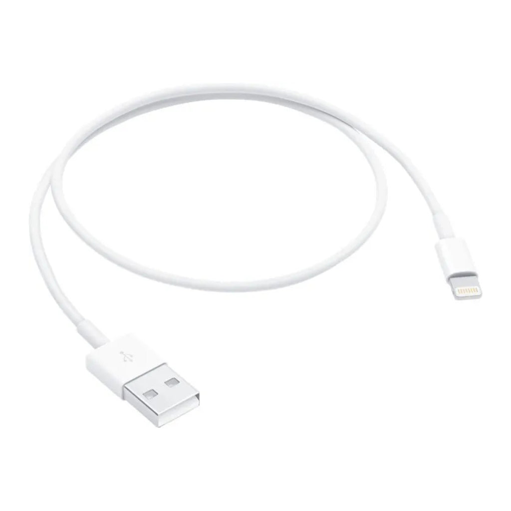 USB-A to Lightning Cable 6 FT White Standard USB-A to Lightning charging and sync cable for Apple iPhone, iPad, AirPods, and other Lightning devices. Flexible, reliable construction. - image 1