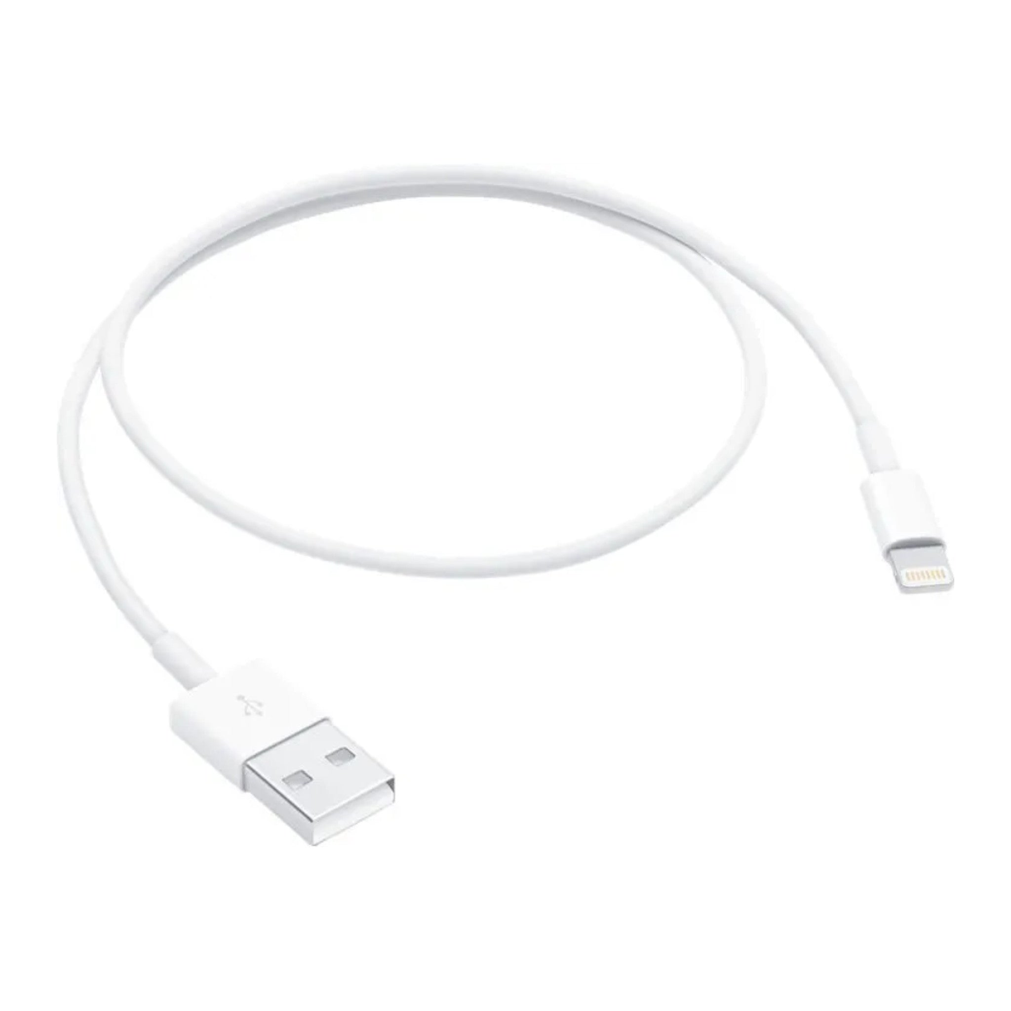 USB-A to Lightning Cable 6 FT White Standard USB-A to Lightning charging and sync cable for Apple iPhone, iPad, AirPods, and other Lightning devices. Flexible, reliable construction. - image 1