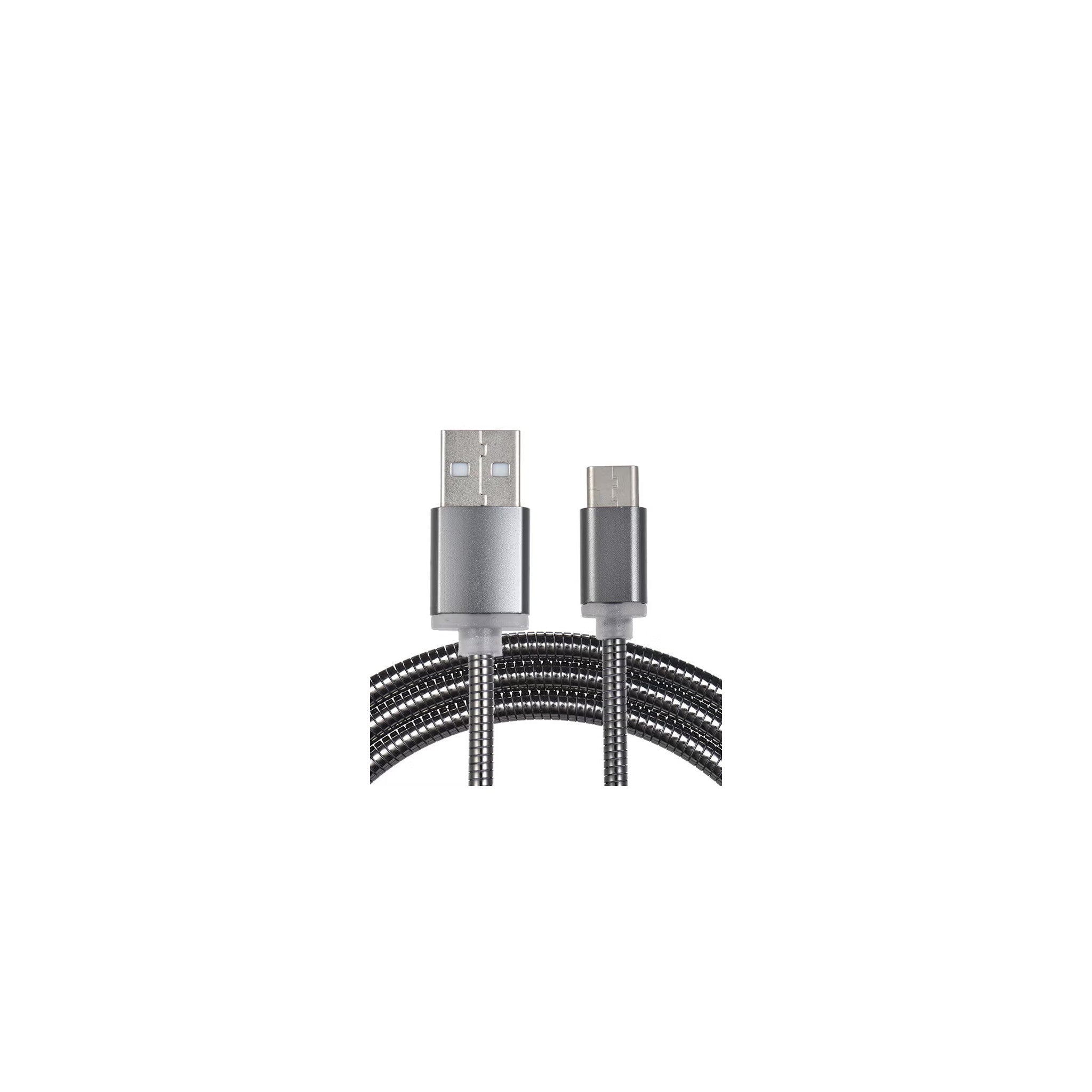 USB-A to USB-C Charging/Data Cable Black - image 1