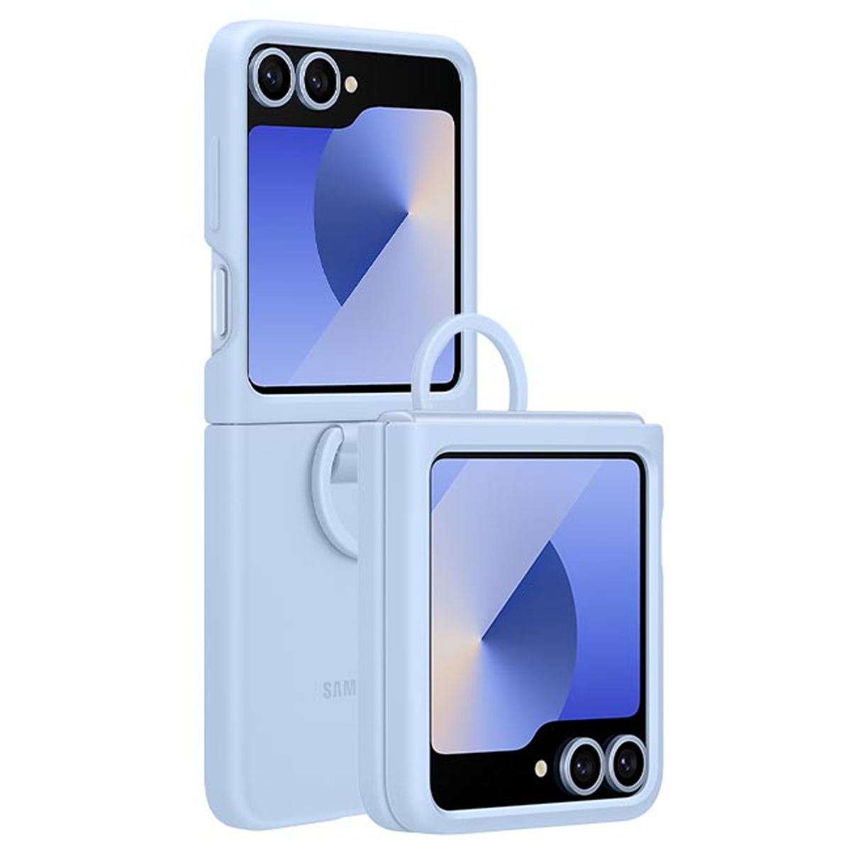 Samsung Galaxy Z Flip6 Silicone Case with Ring - Blue - product view 1