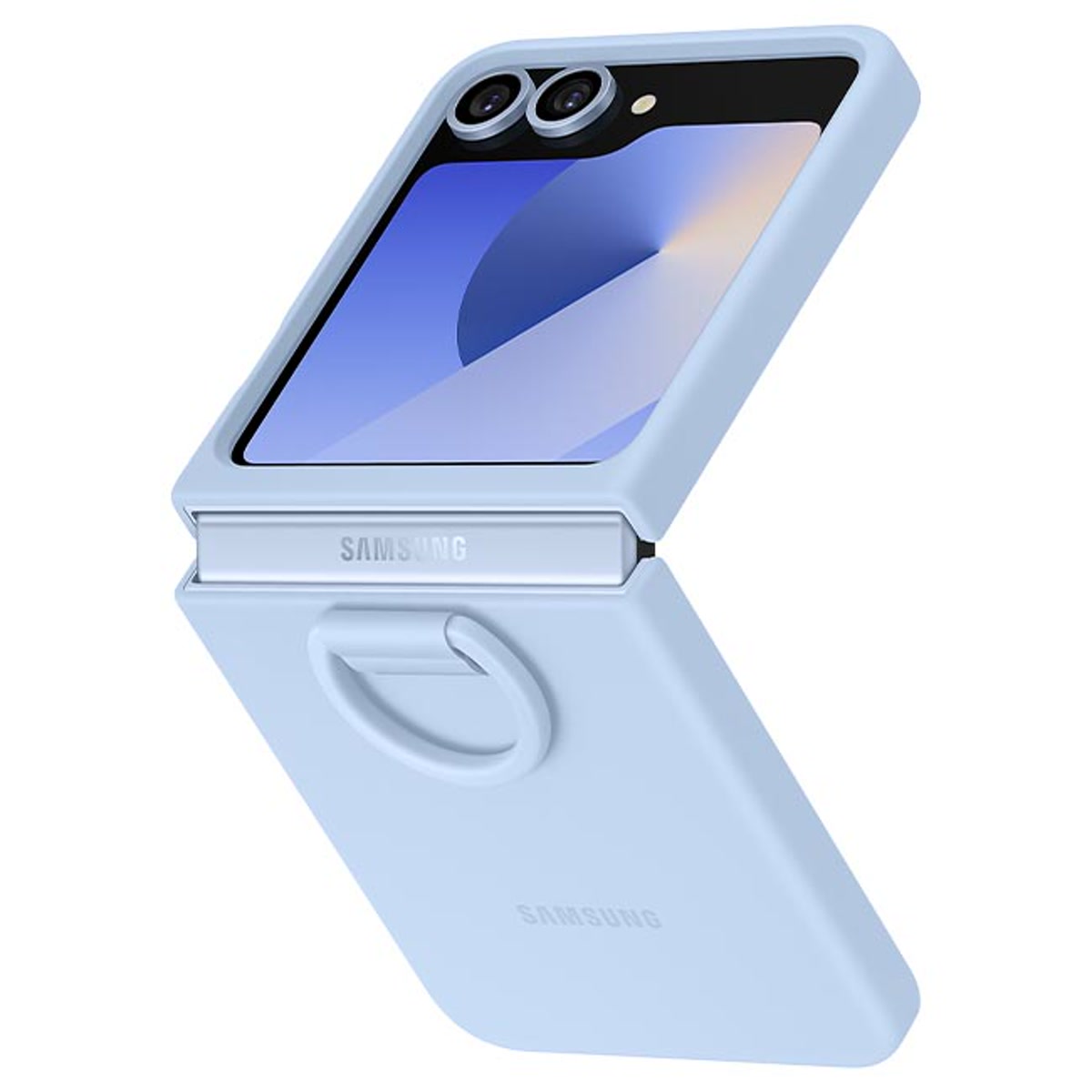 Samsung Galaxy Z Flip6 Silicone Case with Ring - Blue - product view 2