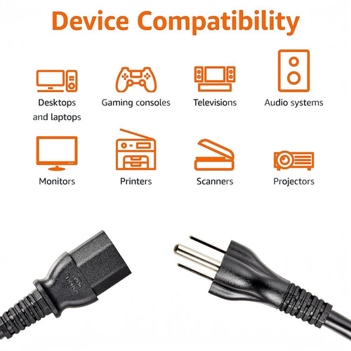 Amazon Basics PC Power Cord, 6 feet, AC Power Cord