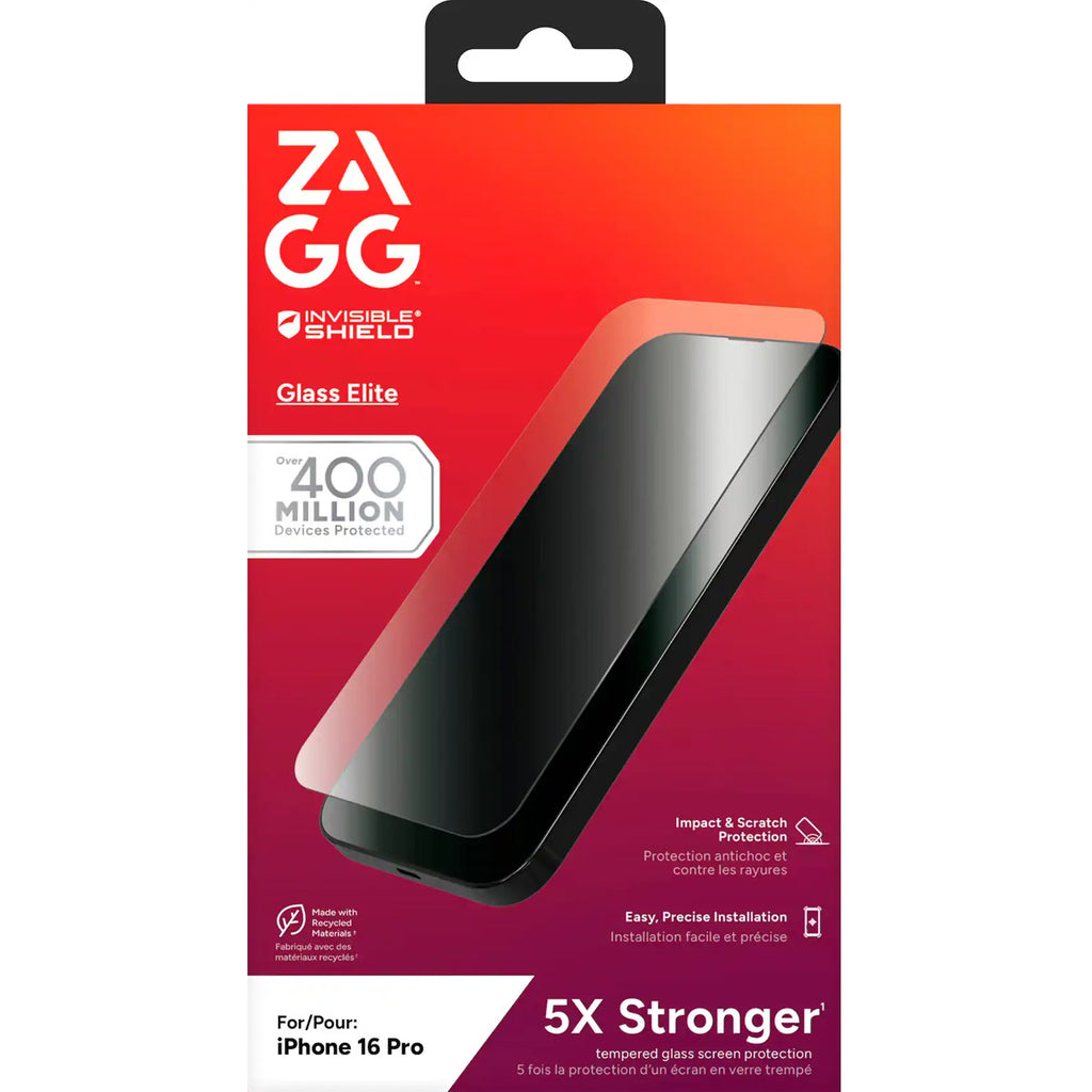 ZAGG InvisibleShield Glass Elite Screen Protector for iPhone 16 Pro - product view 1